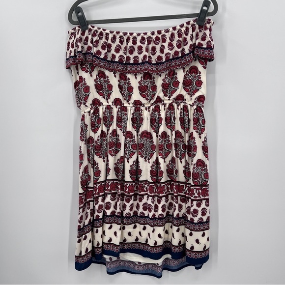 Mossimo Ruffled Strapless Paisley Print Dress, XL - Picture 6 of 10